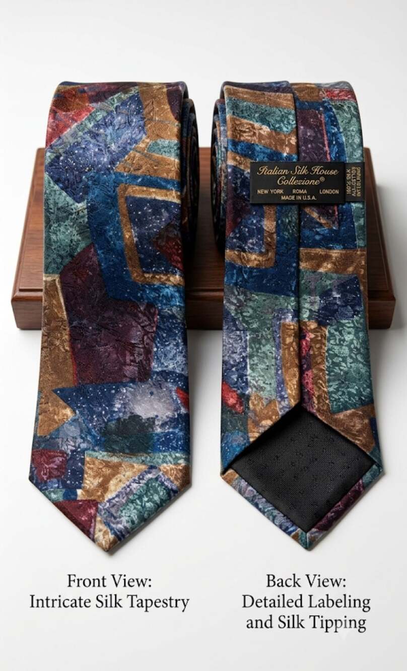 Men's Vintage Ermenegildo Zegna Silk Tie Floral Made in Italy